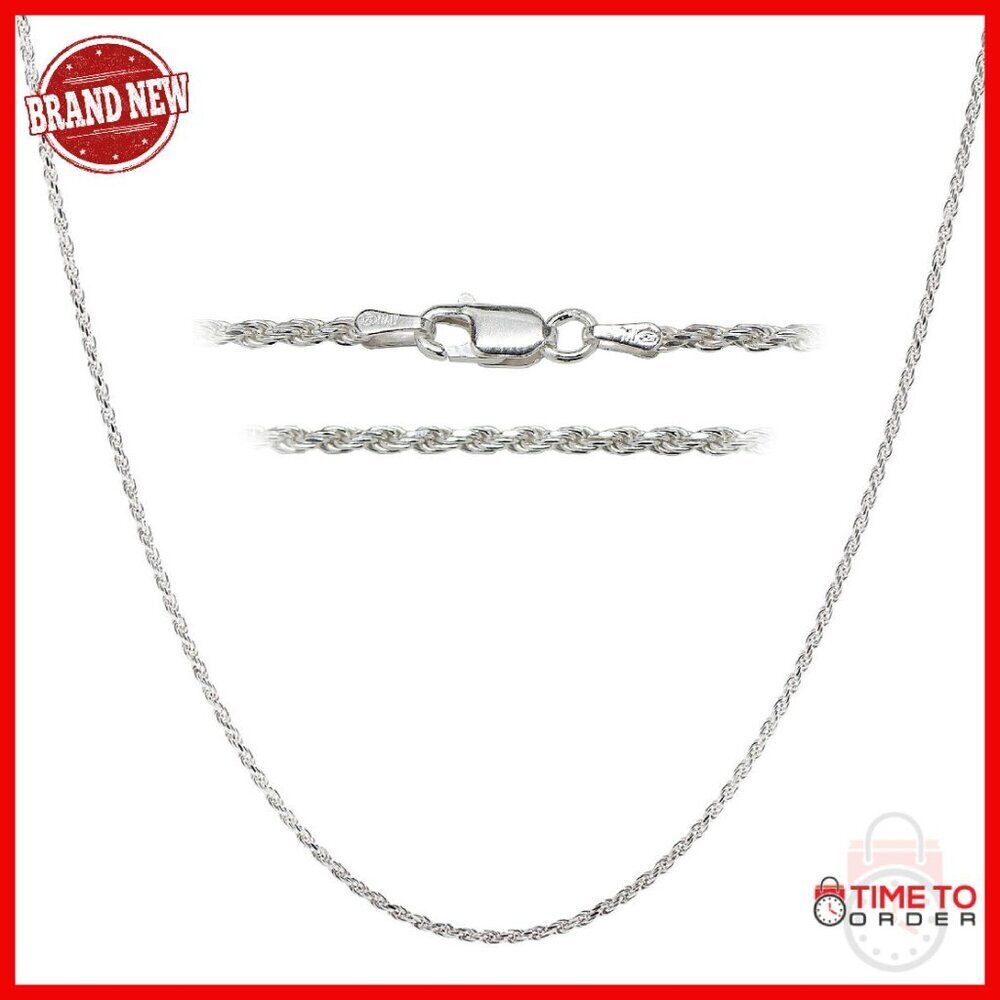Sterling Silver Rope Chain Necklace 30in Lobster Clasp 925